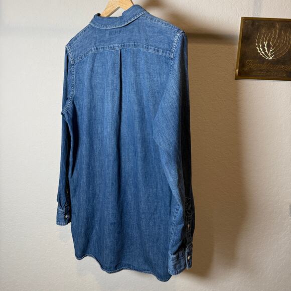 Women's Ralph Lauren Denim Blue Jean Pullover Button Front Tunic Size Medium - Picture 8 of 9